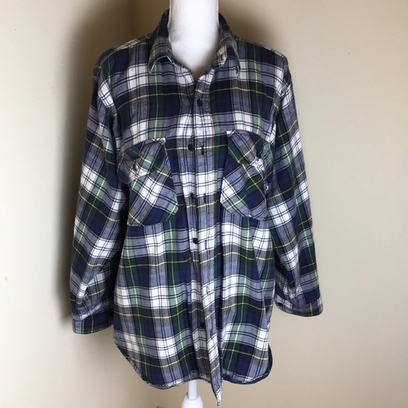 L.L. Bean Thinsulate Plaid Button Up Jacket Large